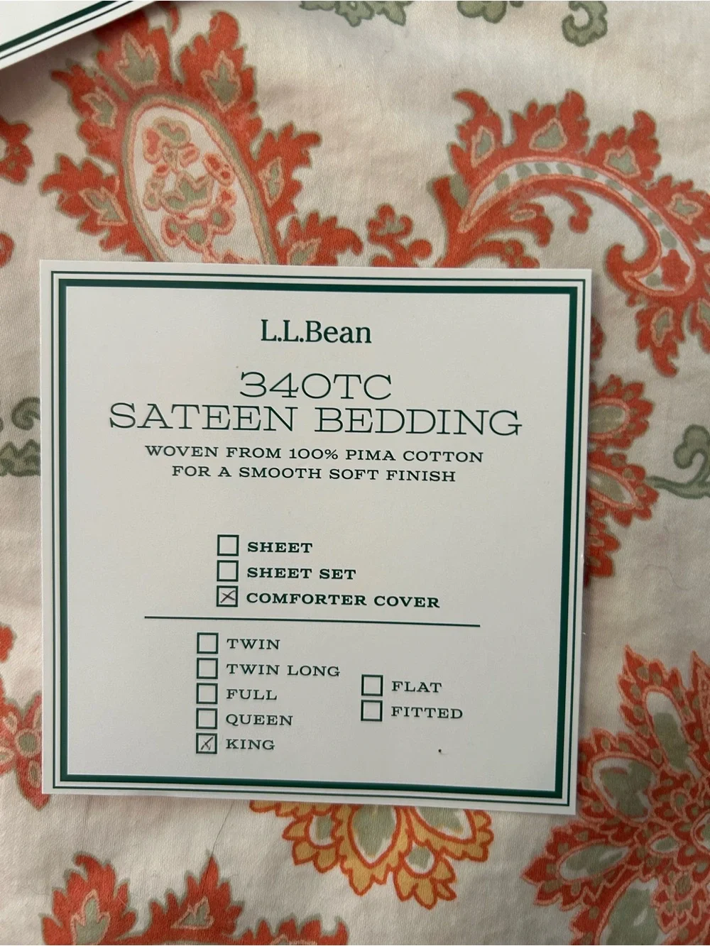 L.L. Bean sateen weave